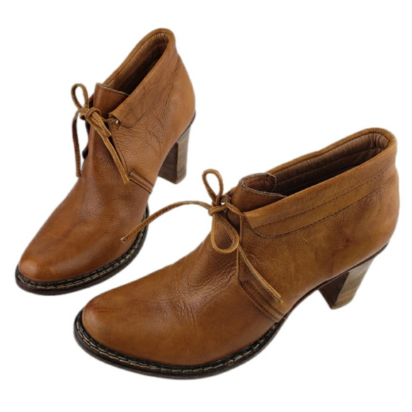 Antik Batik Leather Ankle Boots Sz 40 Fennec Caramel Western Coasta Cowgirl - Picture 10 of 15